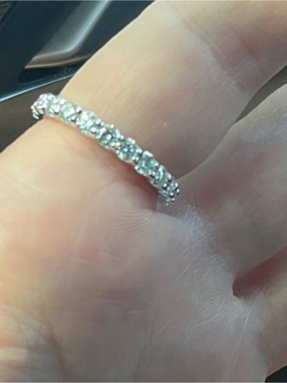 Sterling Silver Moissanite Eternity Band - Clear - Picture 3 of 3